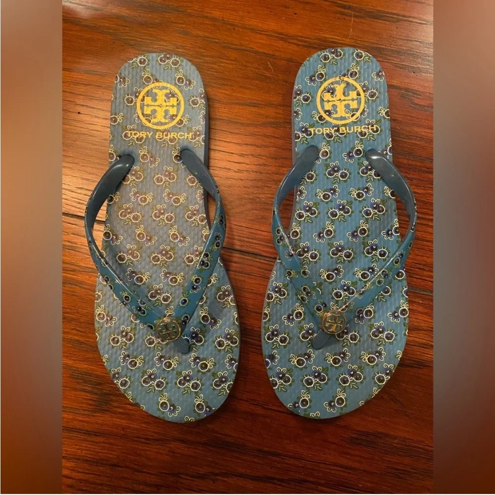 Tory Burch Avalon blue flip-flops
